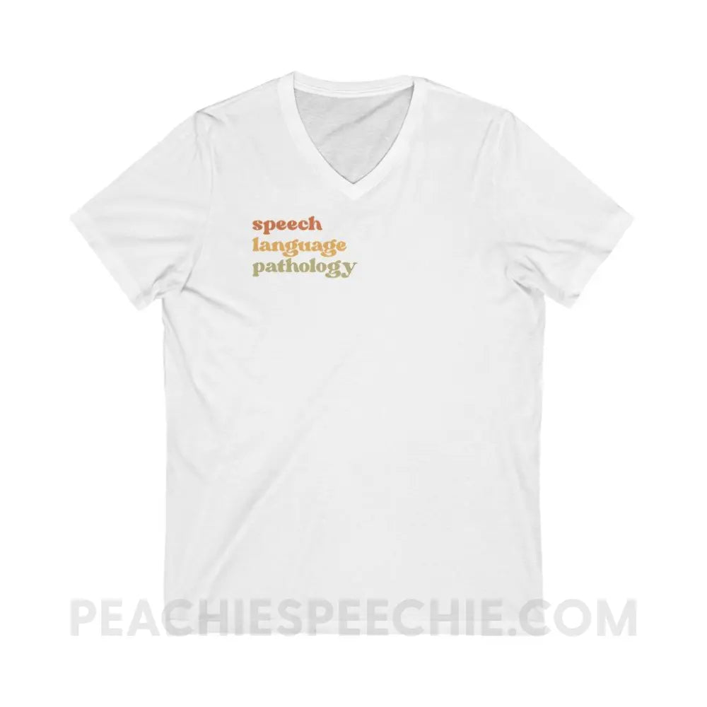 Earthy SLP Soft V-Neck - White / S - V-neck peachiespeechie.com