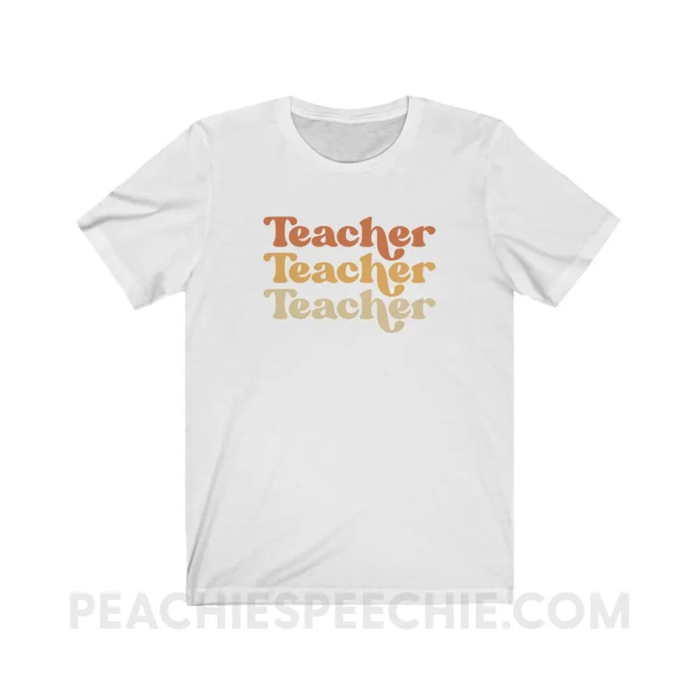 Earthy Teacher Premium Soft Tee - White / S - T-Shirt peachiespeechie.com