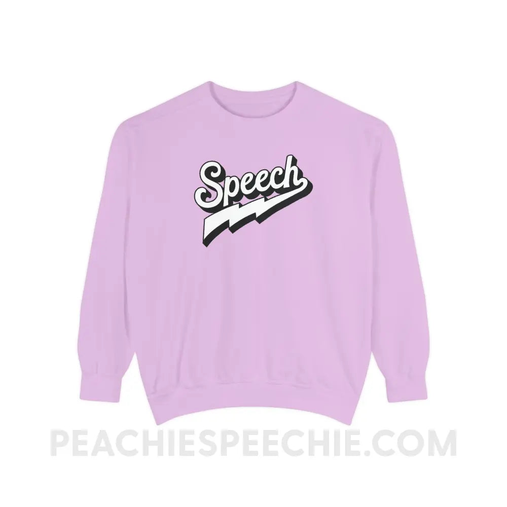 Electrifying Speech Comfort Colors Crewneck - Orchid / S - Sweatshirt peachiespeechie.com