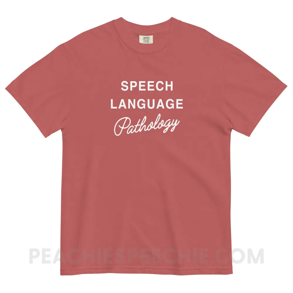 Elegant Speech Language Pathology Comfort Colors Tee - Crimson / S - peachiespeechie.com