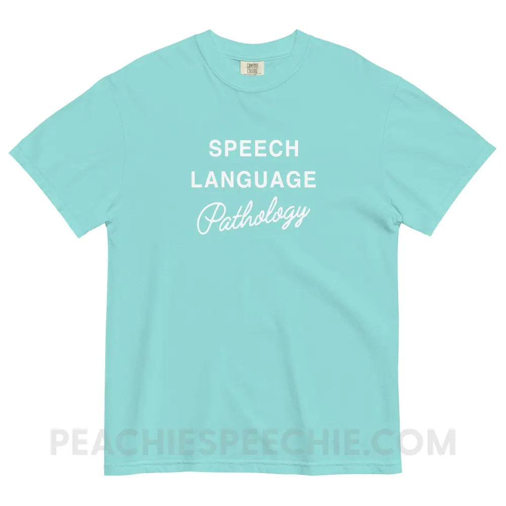 Elegant Speech Language Pathology Comfort Colors Tee - Lagoon Blue / S - peachiespeechie.com