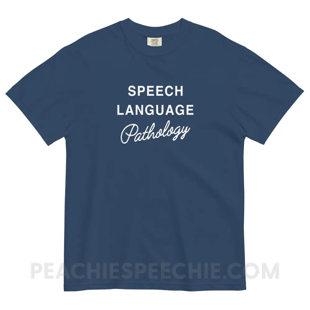 Elegant Speech Language Pathology Comfort Colors Tee - True Navy / S - peachiespeechie.com