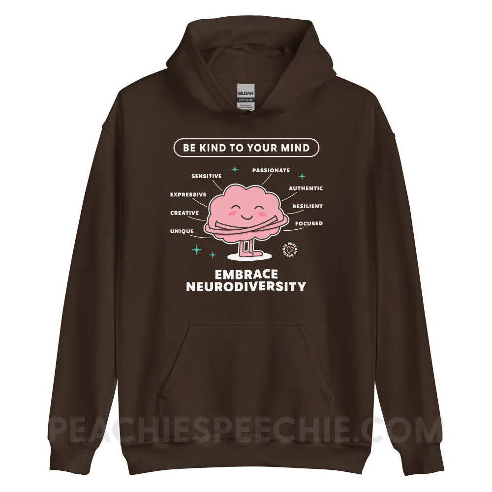Embrace Neurodiversity Brain Classic Hoodie - Dark Chocolate / S - peachiespeechie.com