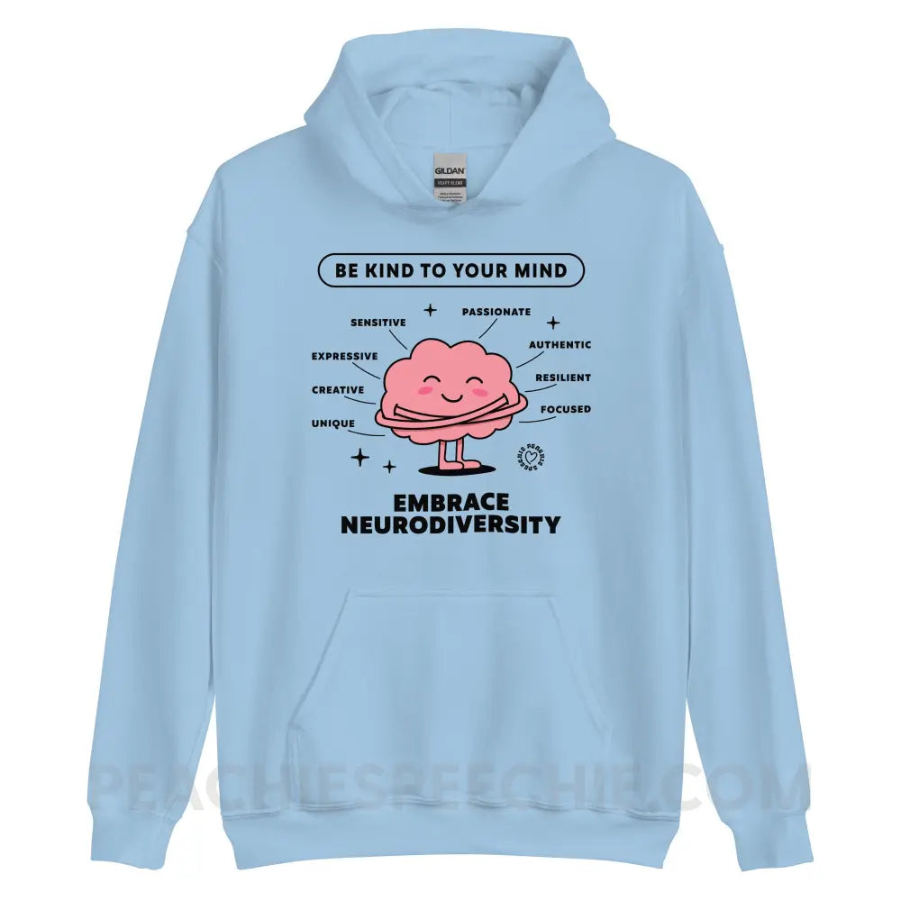 Embrace Neurodiversity Brain Classic Hoodie - Light Blue / S - peachiespeechie.com