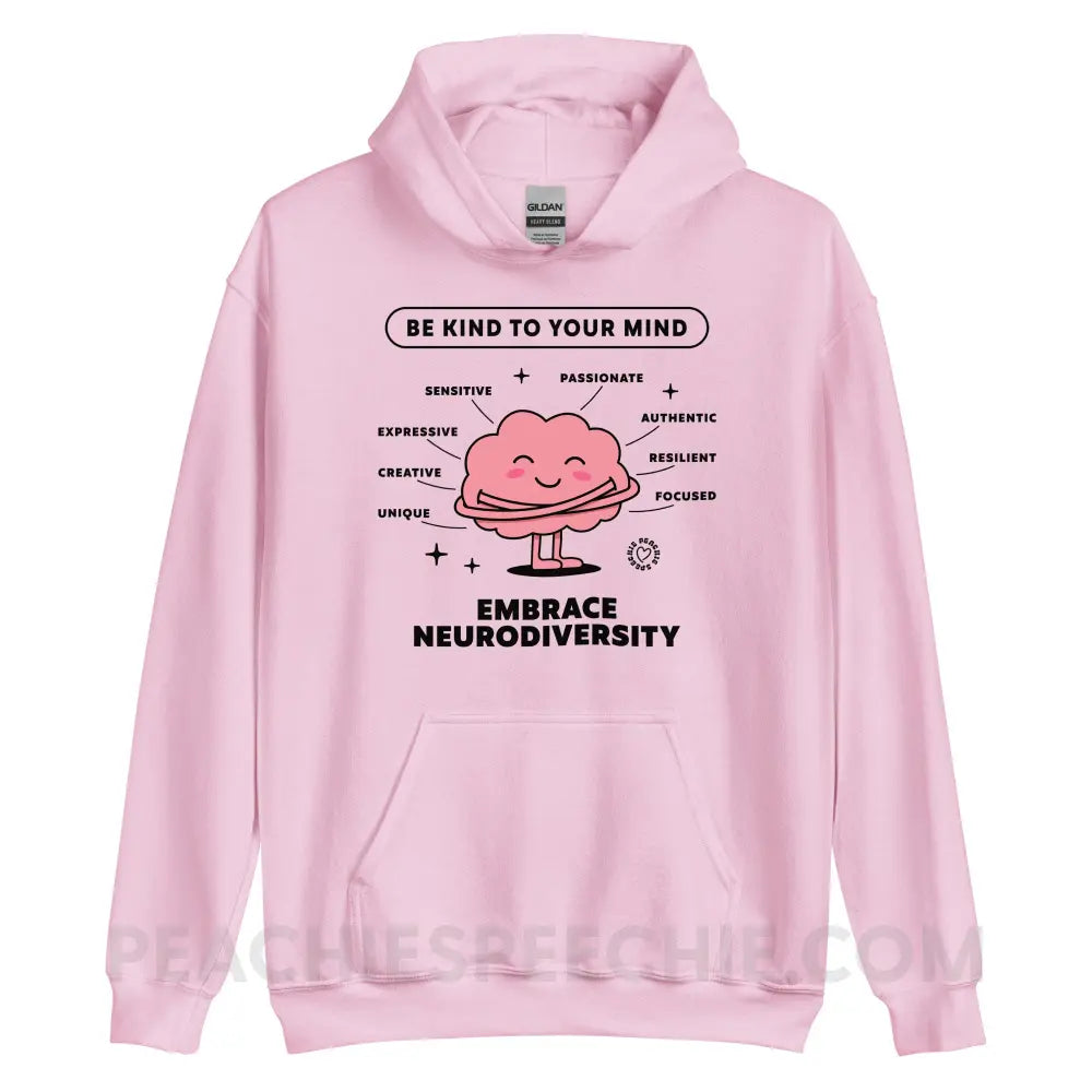 Embrace Neurodiversity Brain Classic Hoodie - Light Pink / S - peachiespeechie.com