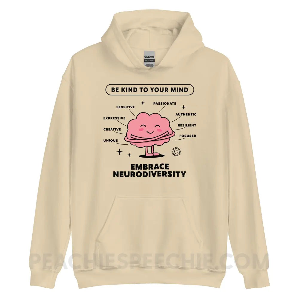 Embrace Neurodiversity Brain Classic Hoodie - Sand / S - peachiespeechie.com