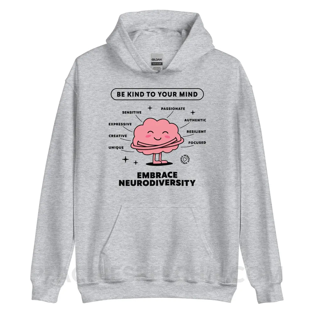 Embrace Neurodiversity Brain Classic Hoodie - Sport Grey / S peachiespeechie.com