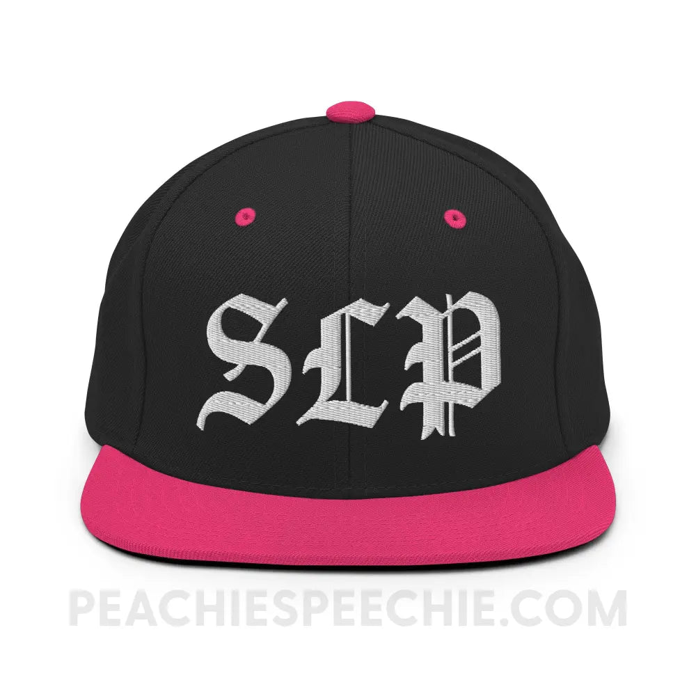 Old English SLP Wool Blend Ball Cap - Black/ Neon Pink - peachiespeechie.com