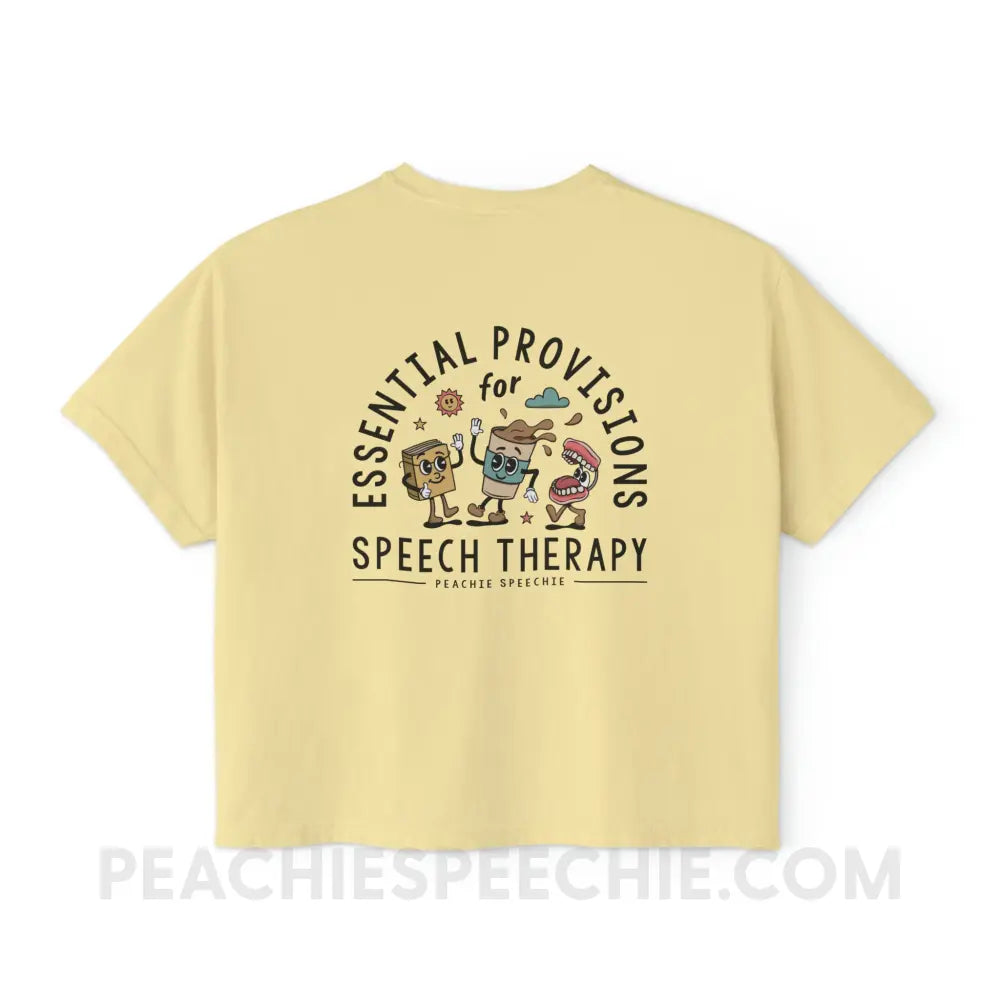 Essential Provisions for Speech Therapy Comfort Colors Boxy Tee - T-Shirt peachiespeechie.com