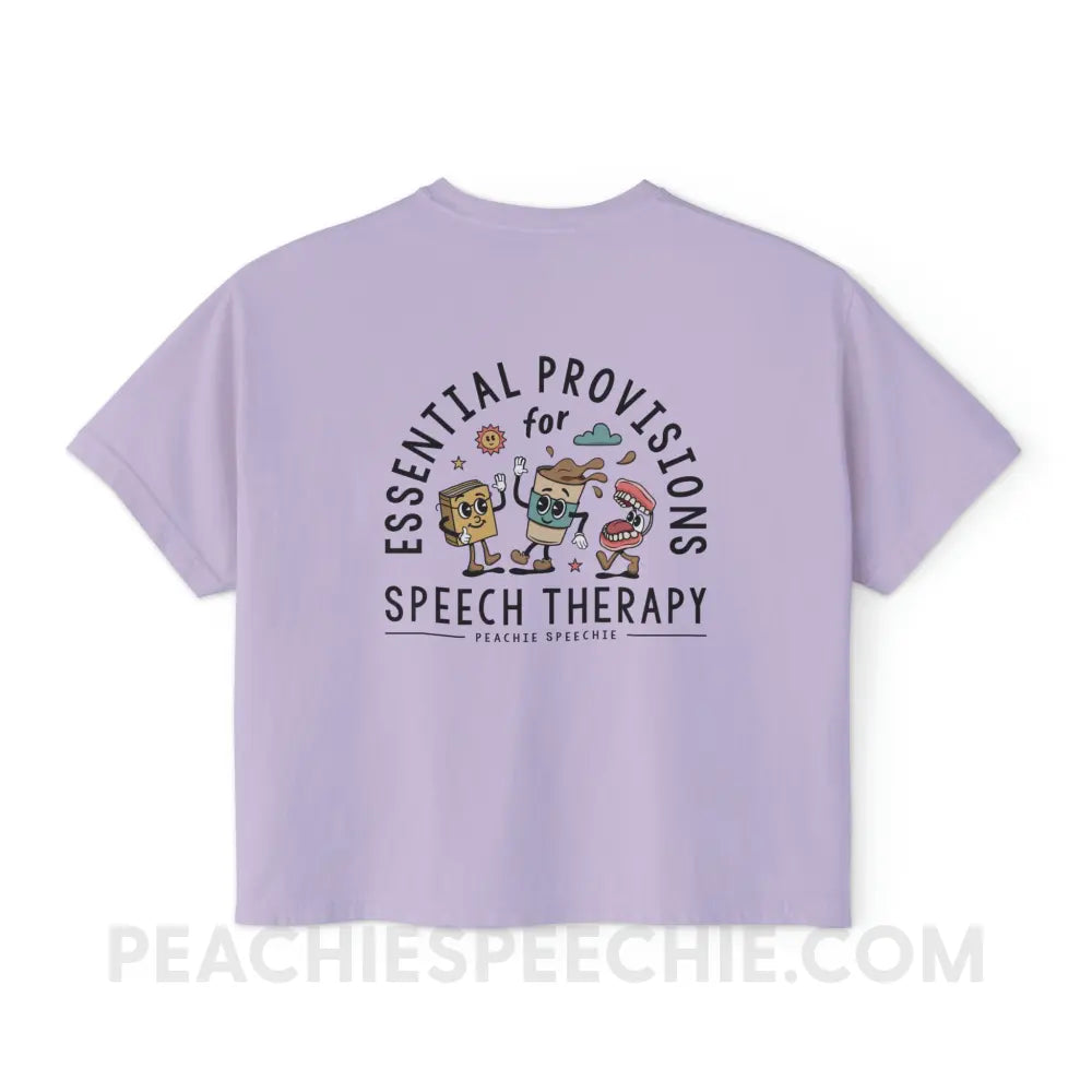 Essential Provisions for Speech Therapy Comfort Colors Boxy Tee - T-Shirt peachiespeechie.com