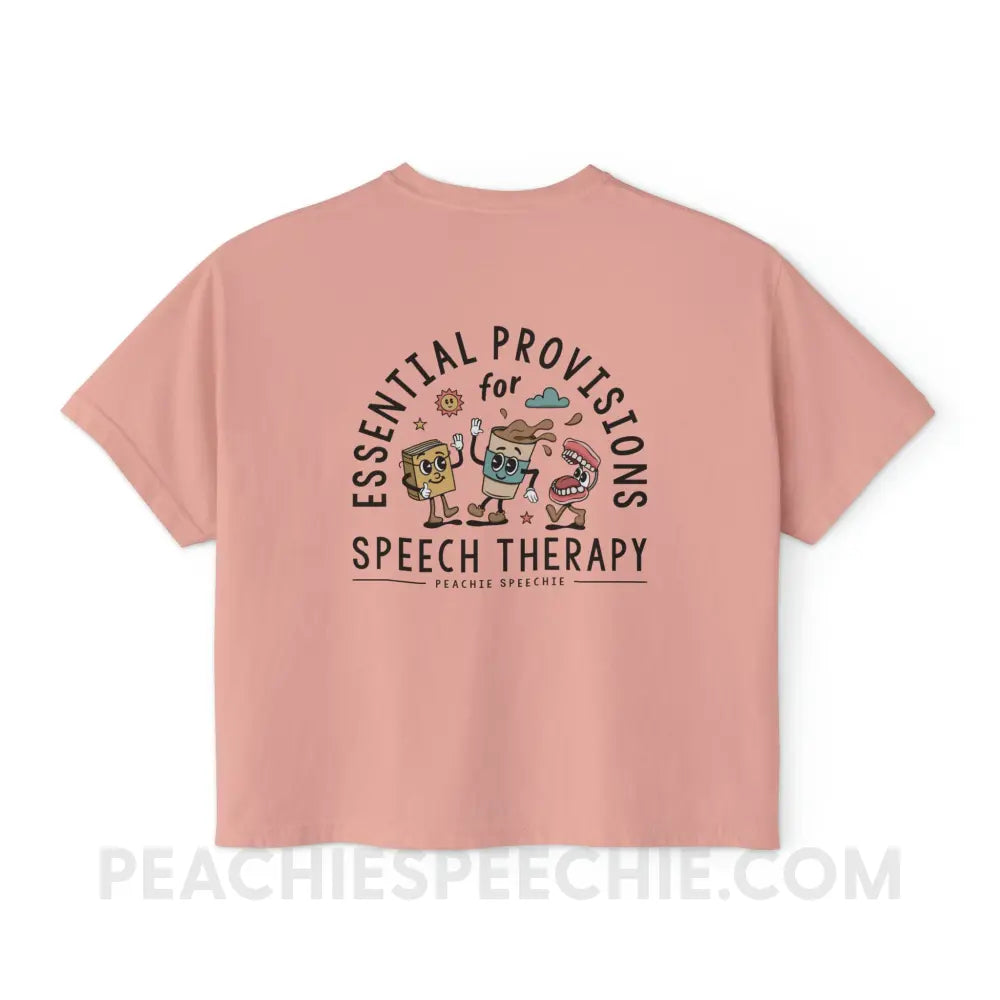 Essential Provisions for Speech Therapy Comfort Colors Boxy Tee - T - Shirt peachiespeechie.com