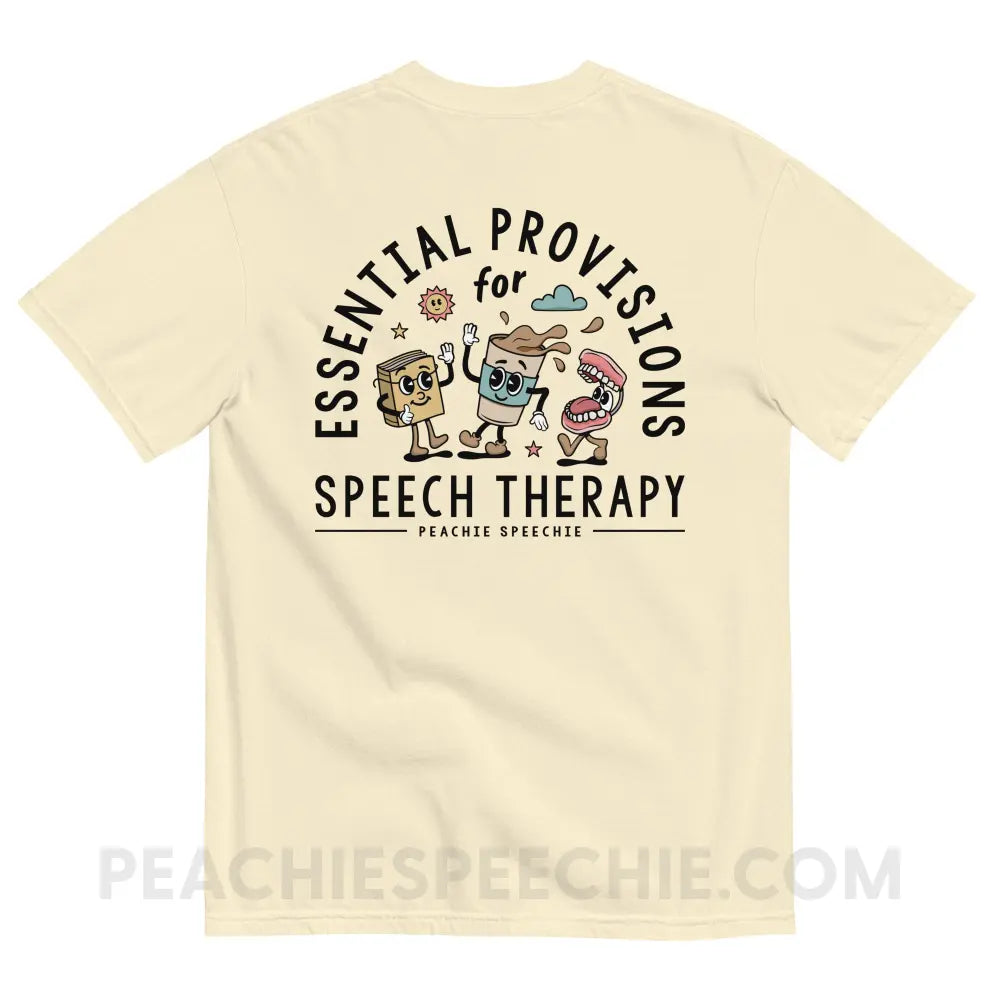 Essential Provisions for Speech Therapy Comfort Colors Tee - Ivory / S - peachiespeechie.com