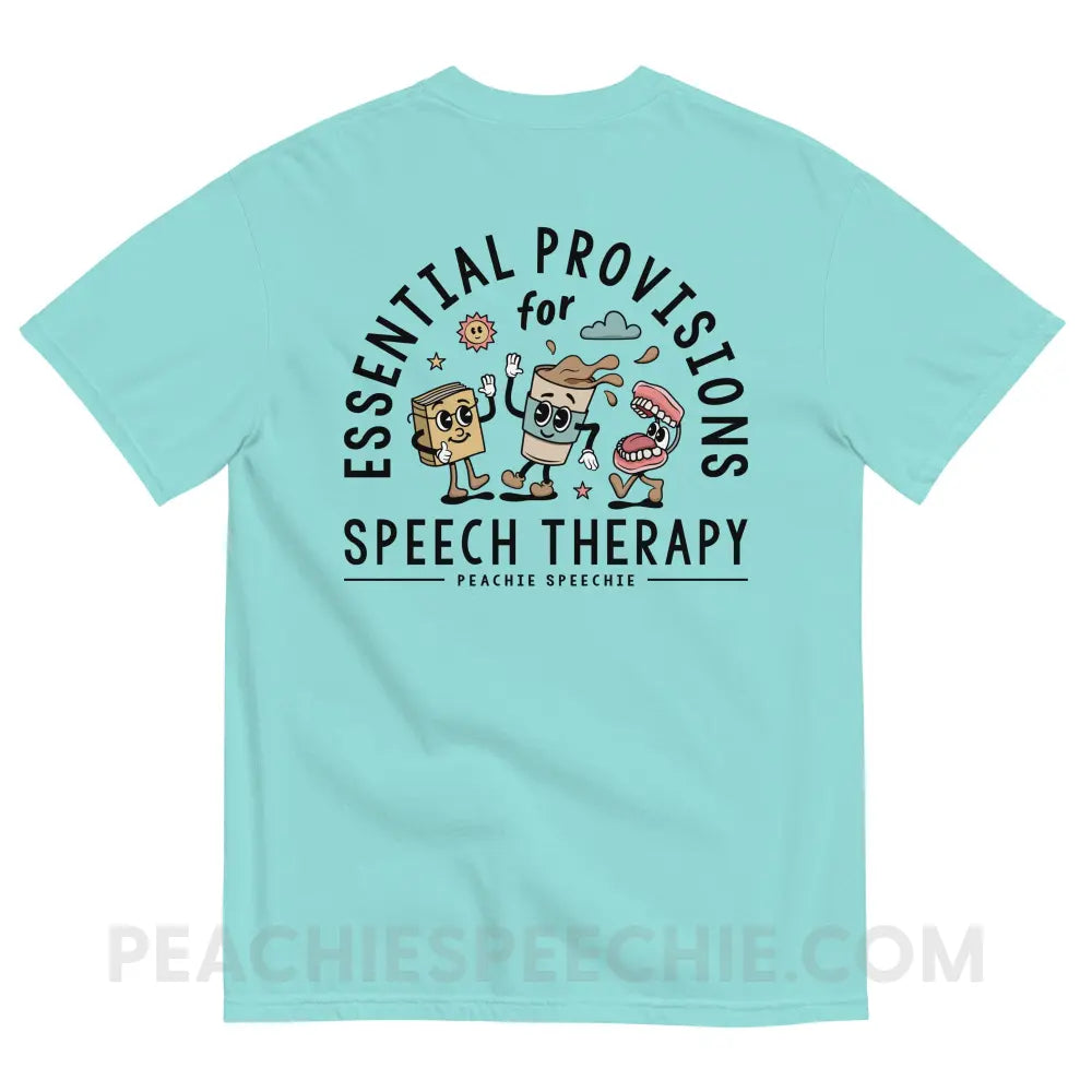 Essential Provisions for Speech Therapy Comfort Colors Tee - Lagoon Blue / S - peachiespeechie.com