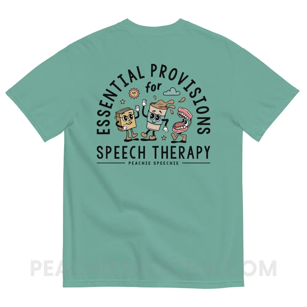 Essential Provisions for Speech Therapy Comfort Colors Tee - Seafoam / S - peachiespeechie.com