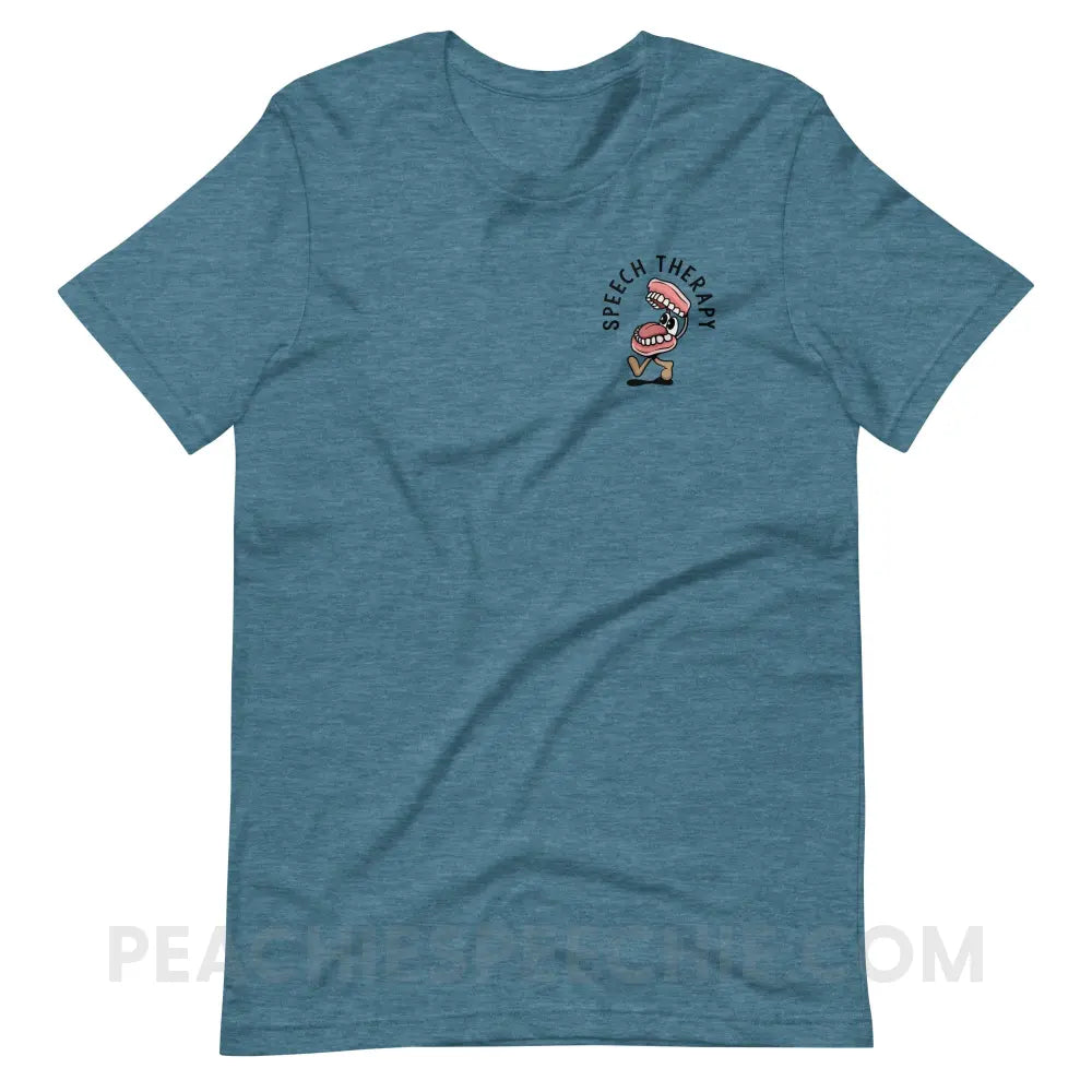 Essential Provisions for Speech Therapy Premium Soft Tee - Heather Deep Teal / S - peachiespeechie.com