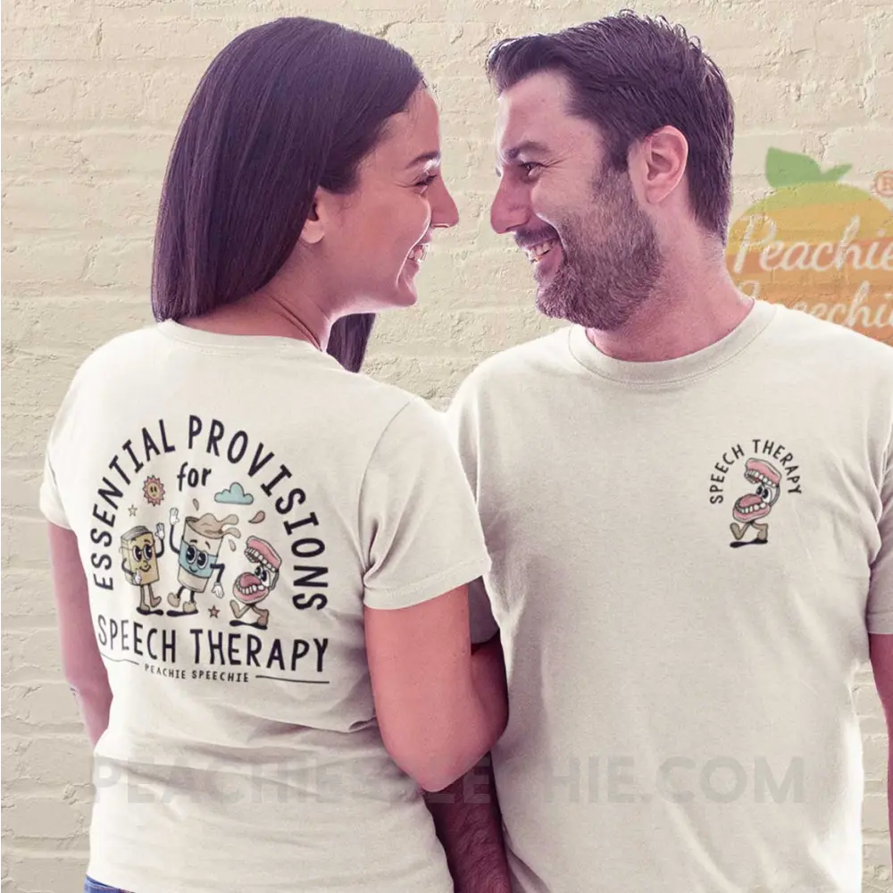 Essential Provisions for Speech Therapy Premium Soft Tee - Heather Dust / S - peachiespeechie.com