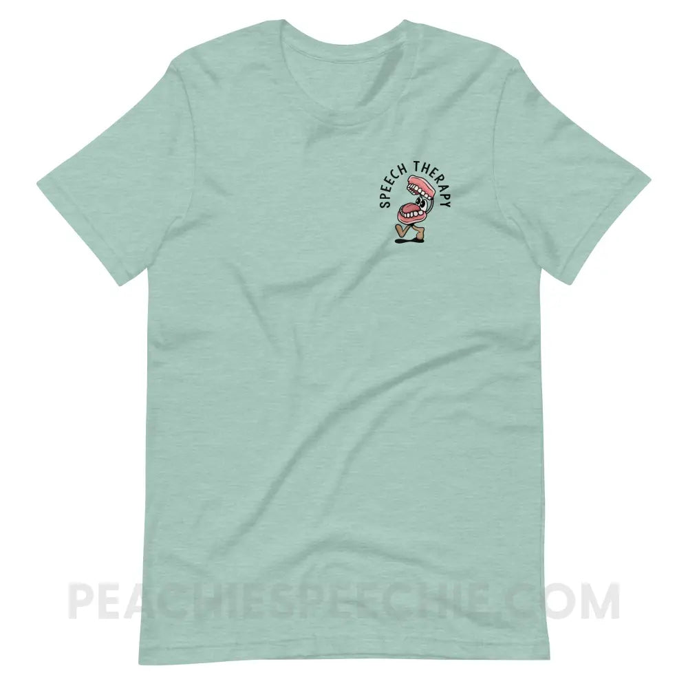 Essential Provisions for Speech Therapy Premium Soft Tee - Heather Prism Dusty Blue / S - peachiespeechie.com