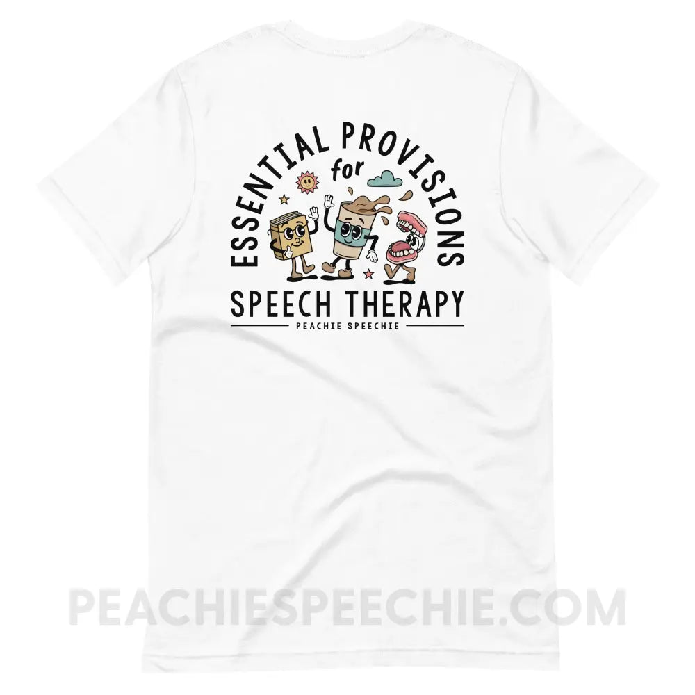 Essential Provisions for Speech Therapy Premium Soft Tee - peachiespeechie.com