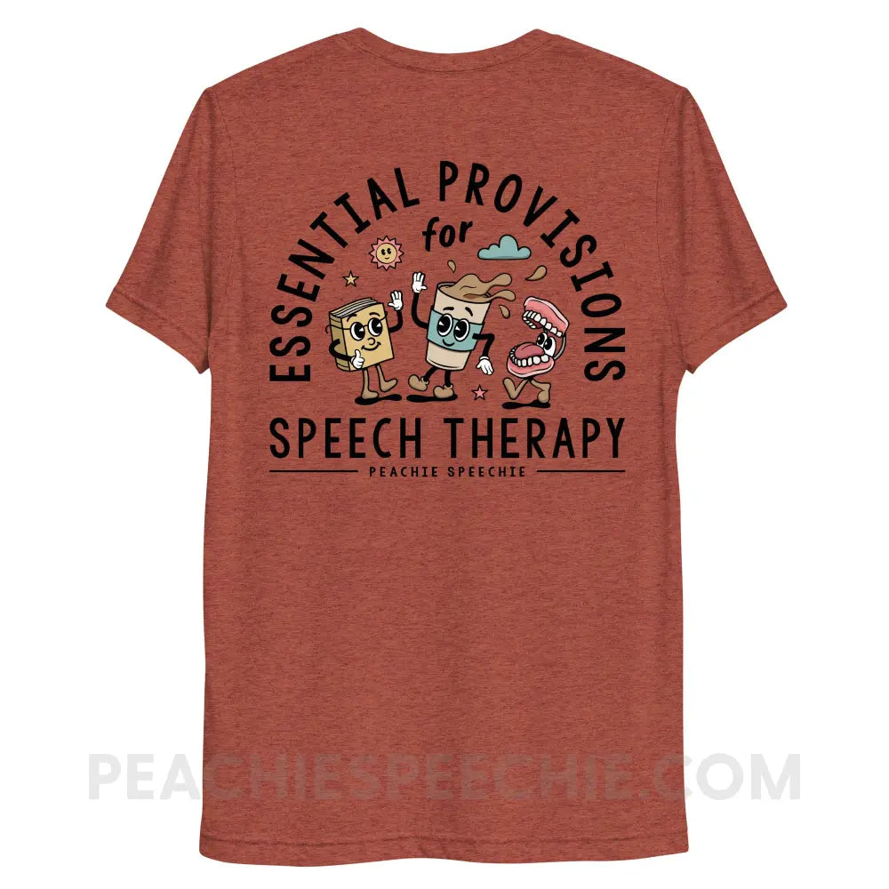 Essential Provisions for Speech Therapy Tri-Blend Tee - peachiespeechie.com