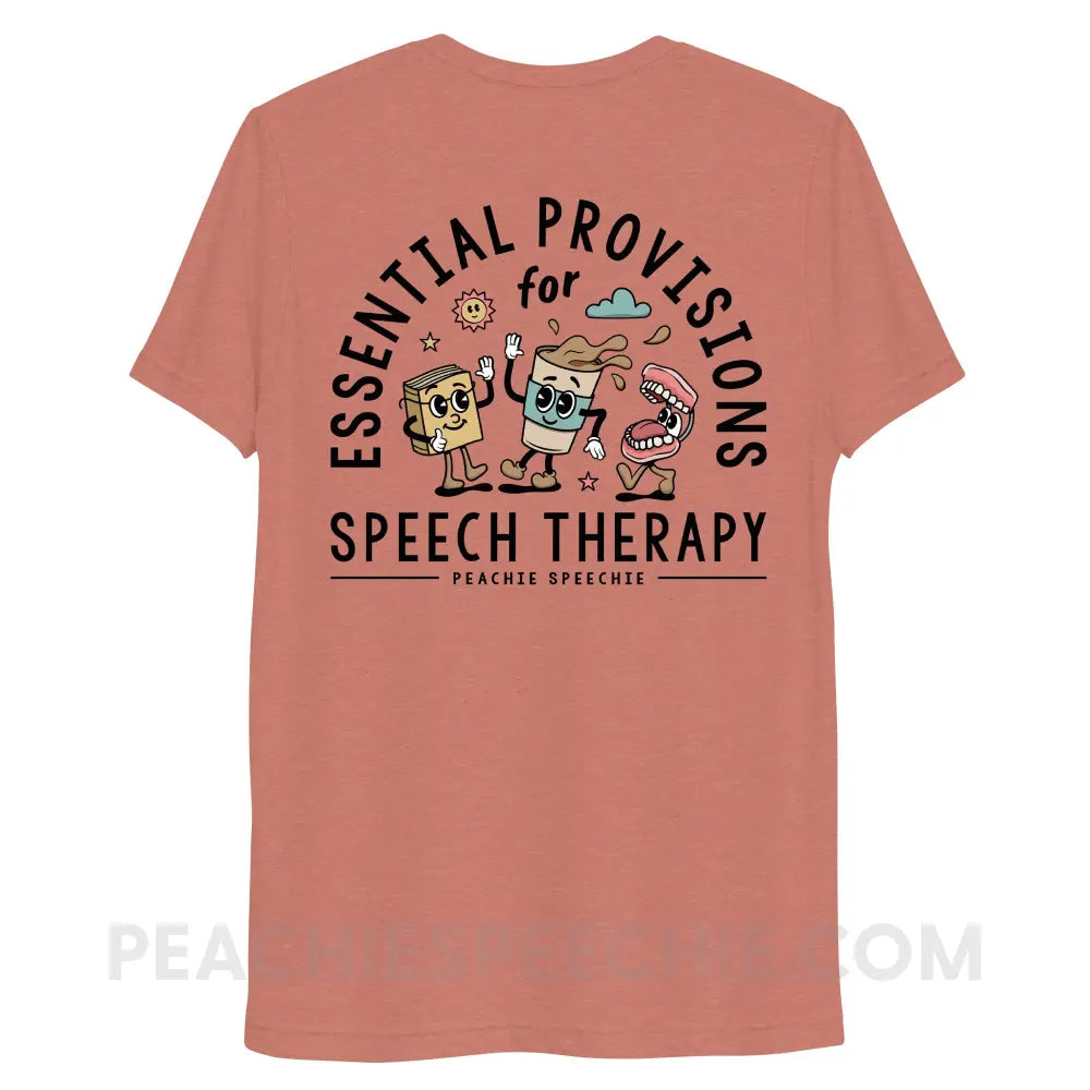 Essential Provisions for Speech Therapy Tri-Blend Tee - peachiespeechie.com
