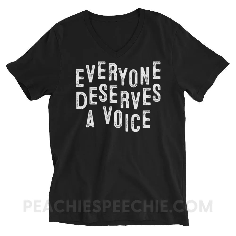 Everyone Deserves A Voice Soft V - Neck - XS T - Shirts & Tops peachiespeechie.com