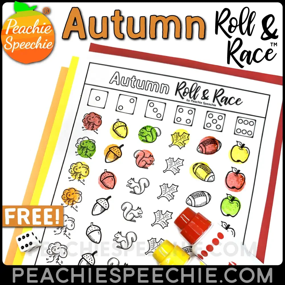 Fall Autumn Roll and Race - Open Ended Dice Game