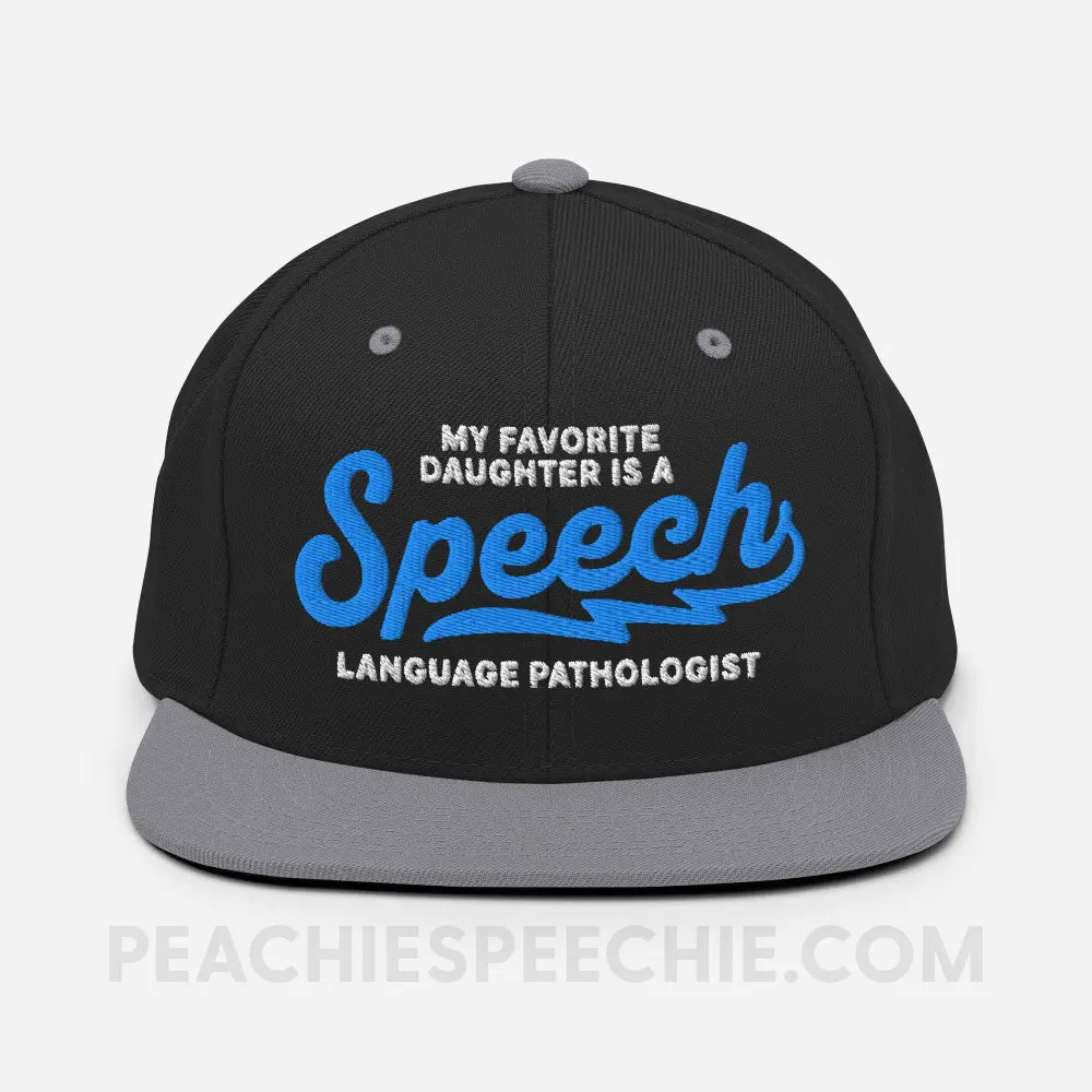 My Favorite Daughter Is An SLP Premium Ball Cap - Black/ Silver - peachiespeechie.com
