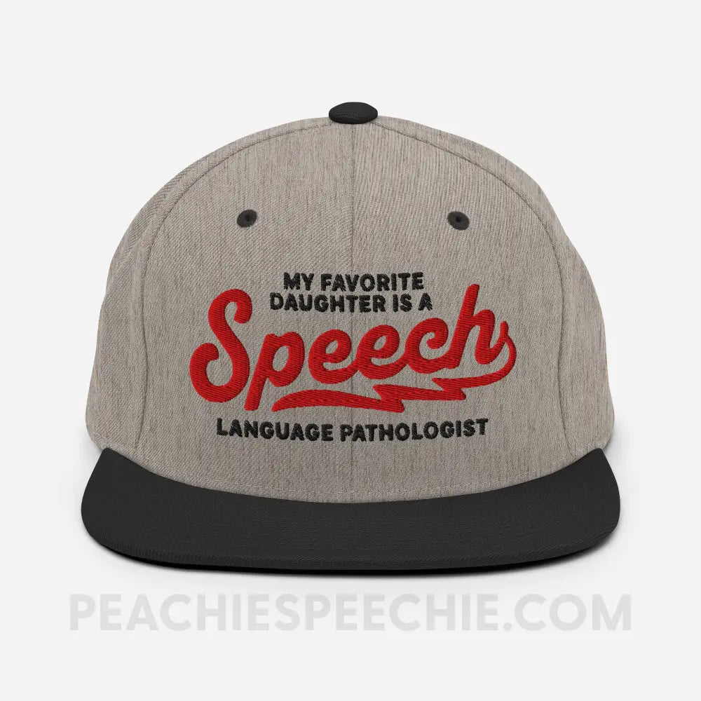 My Favorite Daughter Is An SLP Premium Ball Cap - Heather/Black - peachiespeechie.com