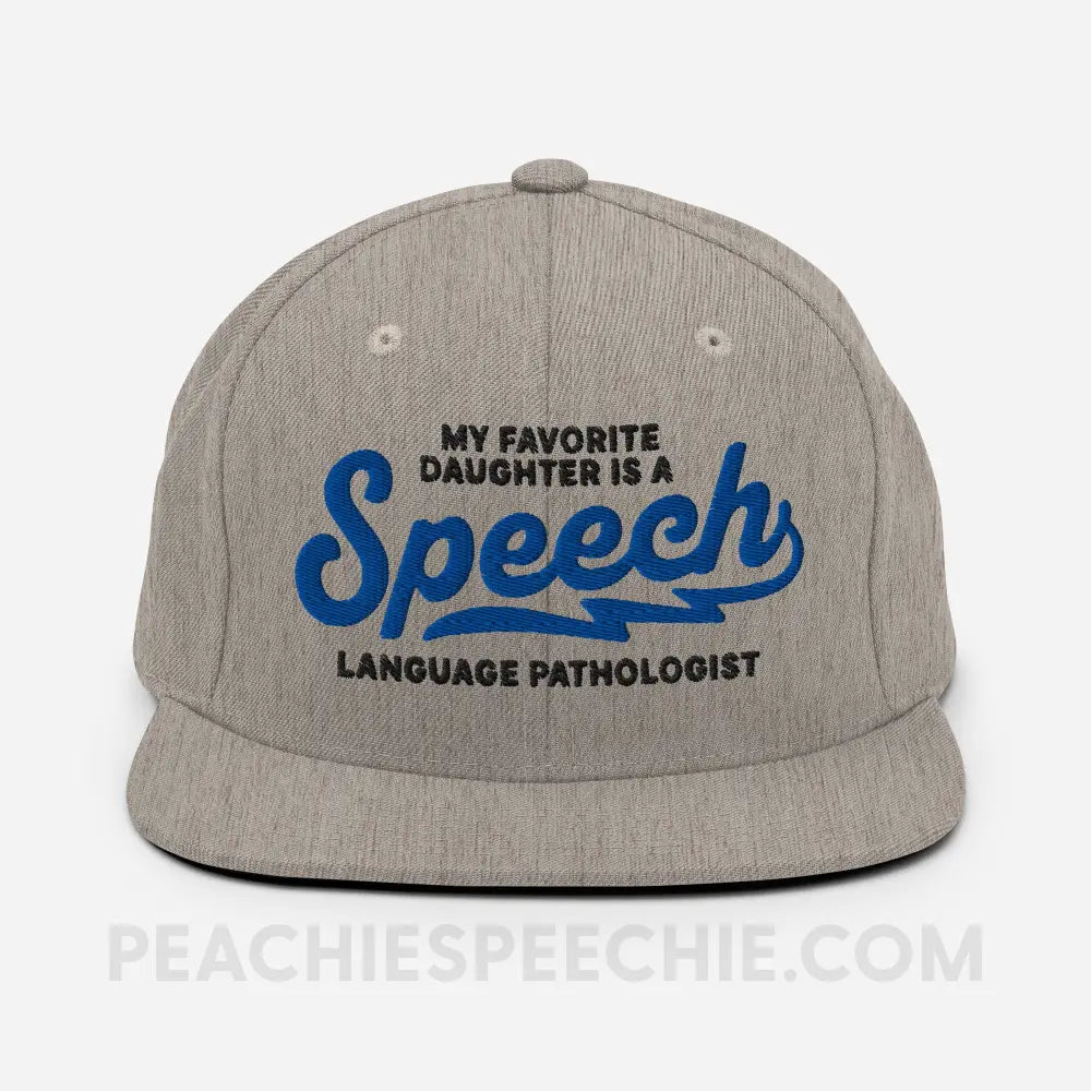 My Favorite Daughter Is An SLP Premium Ball Cap - Heather Grey - peachiespeechie.com
