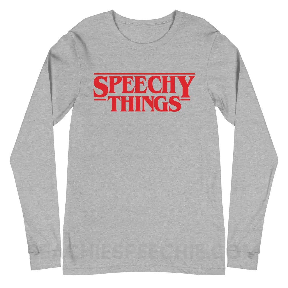 Speechy Things Premium Long Sleeve - Athletic Heather / XS - peachiespeechie.com