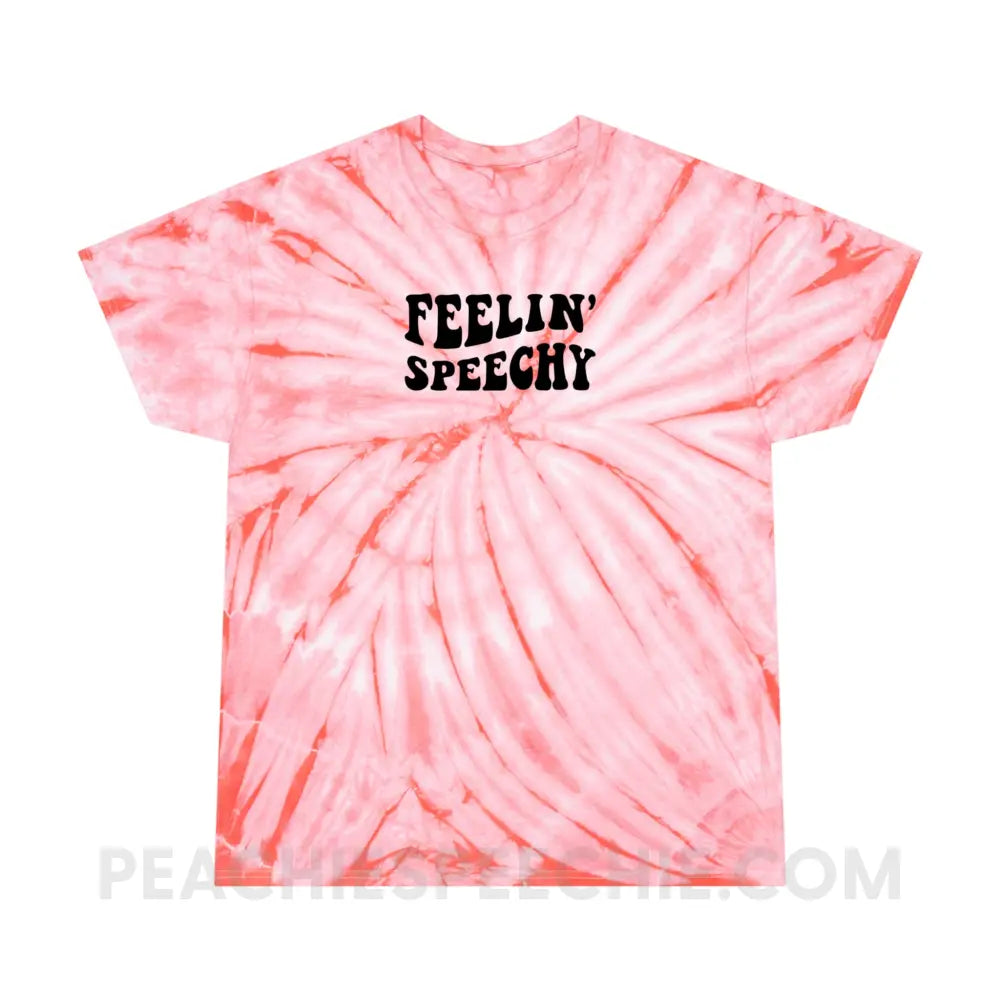 Feelin’ Speechy Tie-Dye Tee - Coral / S - T-Shirt peachiespeechie.com