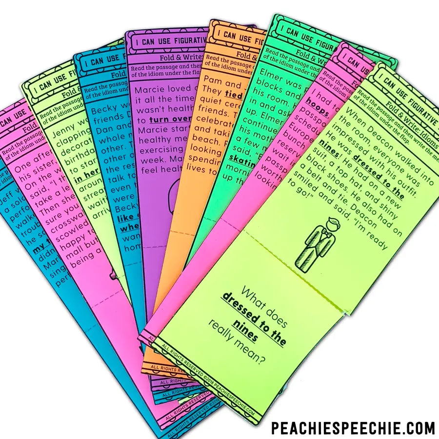 I Can Use Figurative Language: Activity Workbook - Materials peachiespeechie.com