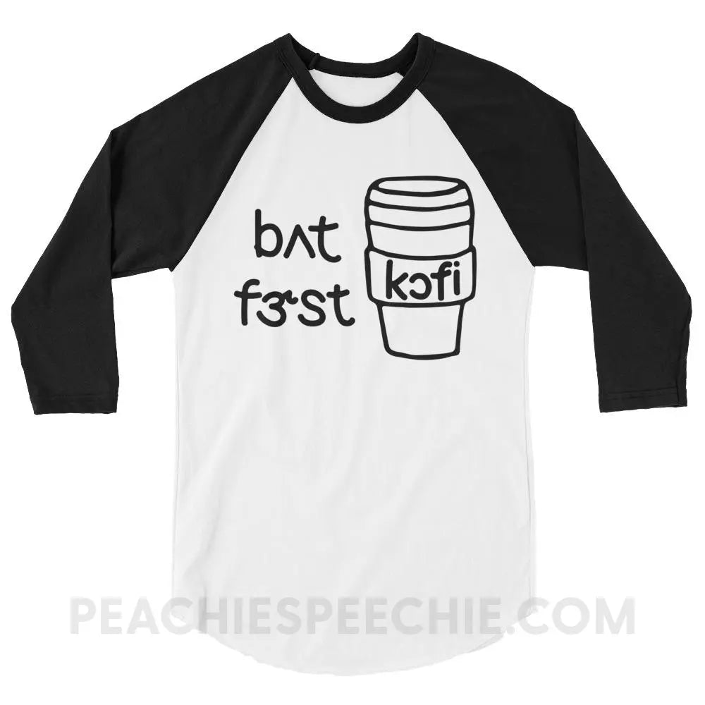 But First Coffee IPA Baseball Tee - White/Black / XS - T-Shirts & Tops peachiespeechie.com