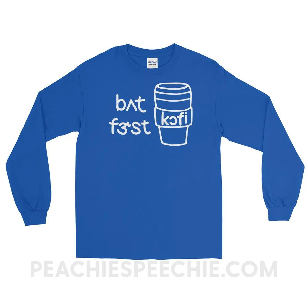 But First Coffee IPA Long Sleeve Tee - Royal / S - T-Shirts & Tops peachiespeechie.com