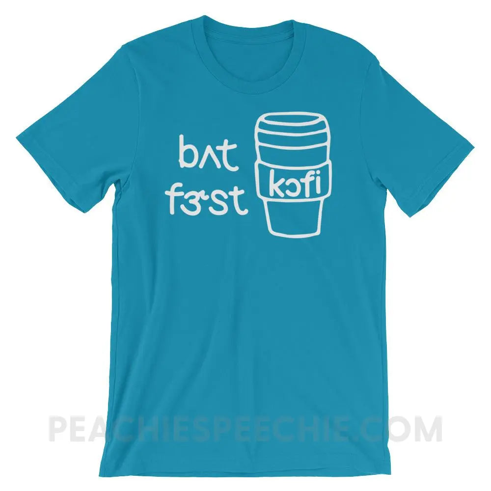 But First Coffee IPA Premium Soft Tee - Aqua / S - T-Shirts & Tops peachiespeechie.com