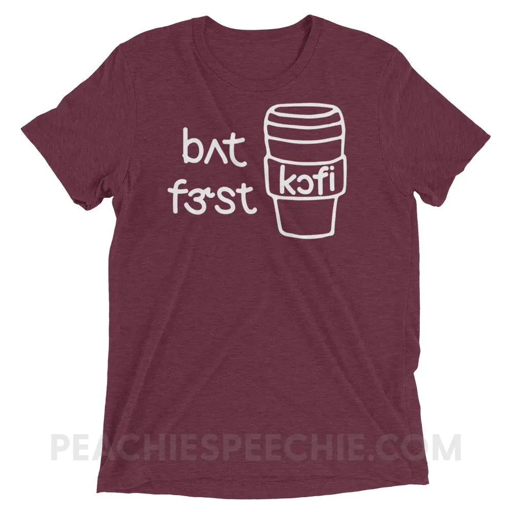 But First Coffee IPA Tri-Blend Tee - Maroon Triblend / XS - T-Shirts & Tops peachiespeechie.com