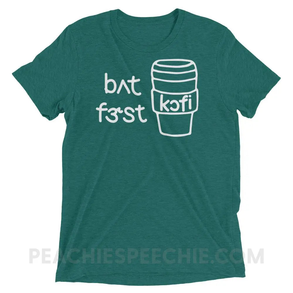 But First Coffee IPA Tri-Blend Tee - Teal Triblend / XS - T-Shirts & Tops peachiespeechie.com