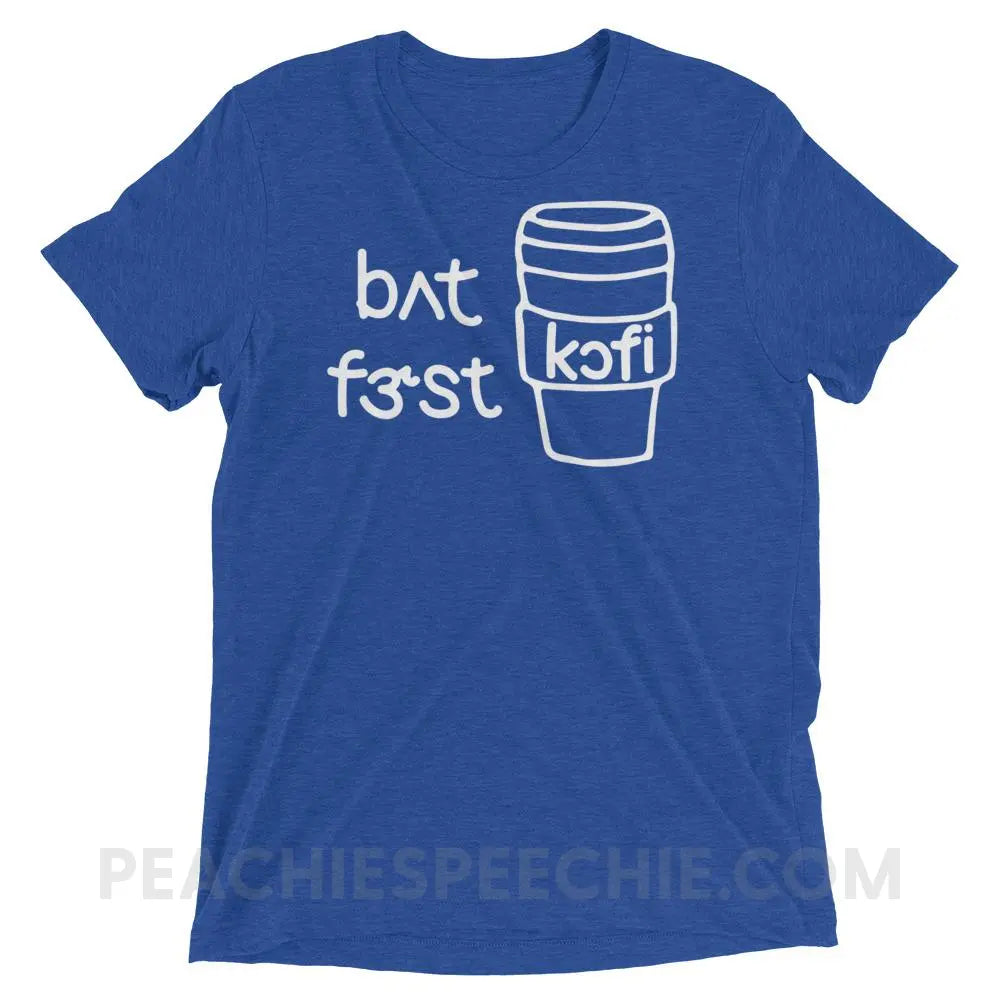 But First Coffee IPA Tri-Blend Tee - True Royal Triblend / XS - T-Shirts & Tops peachiespeechie.com