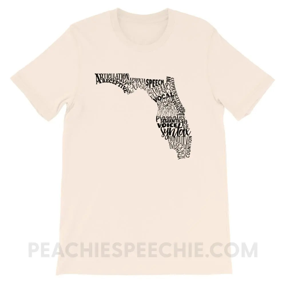 Florida SLP Premium Soft Tee - Cream / S - T-Shirts & Tops peachiespeechie.com