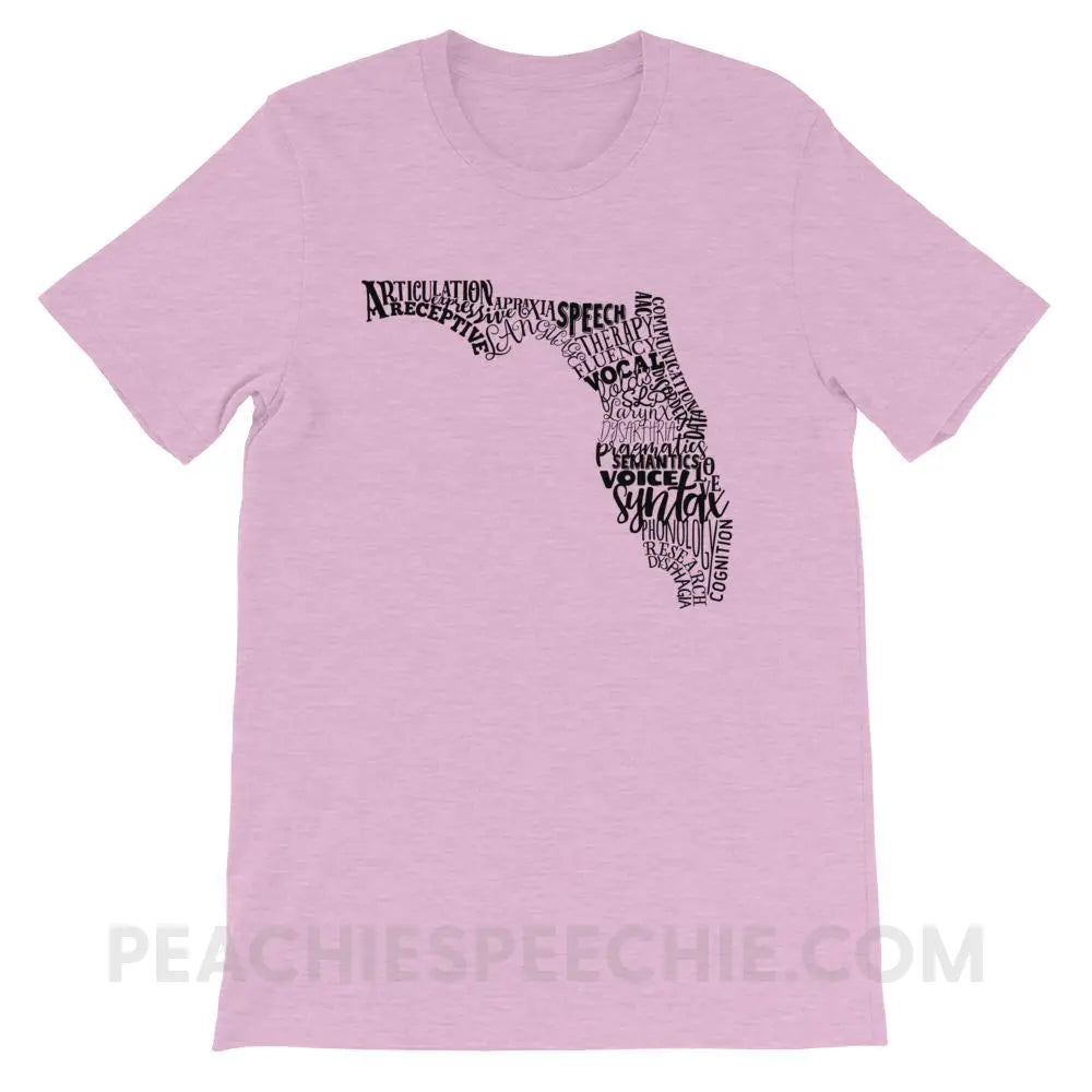 Florida SLP Premium Soft Tee - Heather Prism Lilac / XS - T-Shirts & Tops peachiespeechie.com