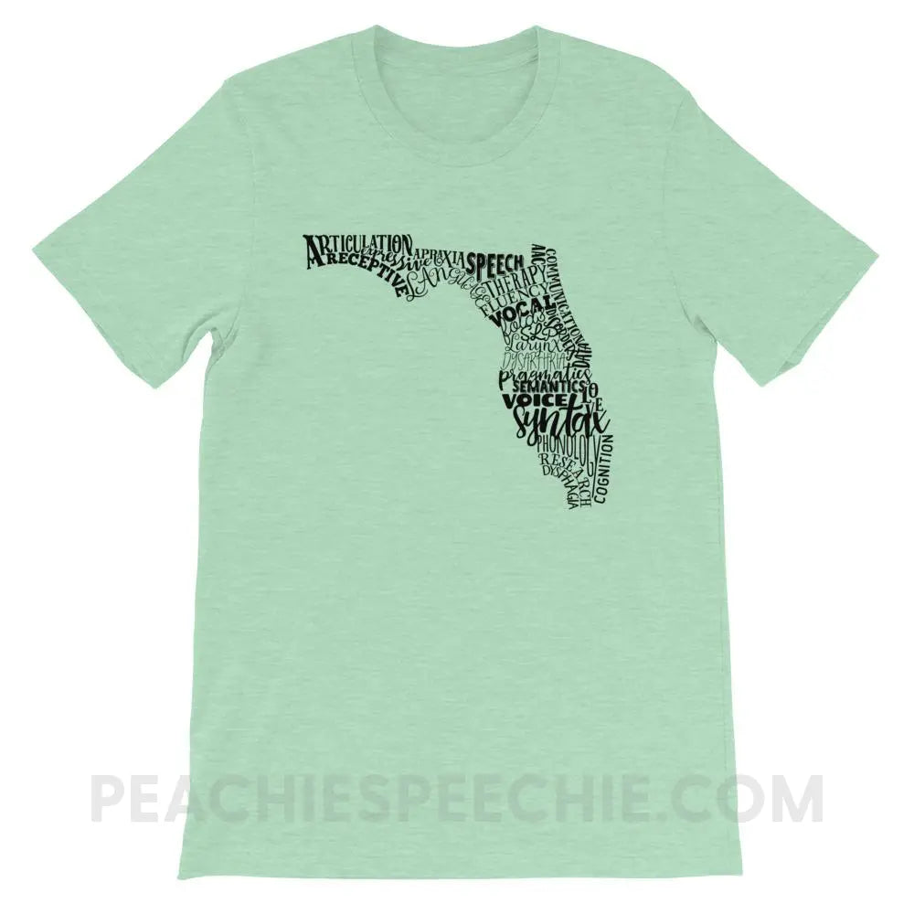 Florida SLP Premium Soft Tee - Heather Prism Mint / XS - T-Shirts & Tops peachiespeechie.com