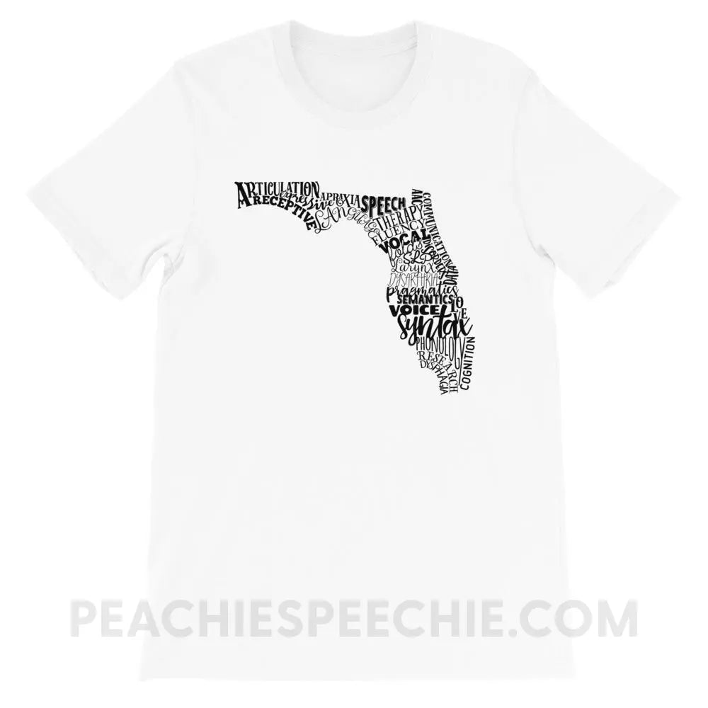 Florida SLP Premium Soft Tee - White / XS - T-Shirts & Tops peachiespeechie.com