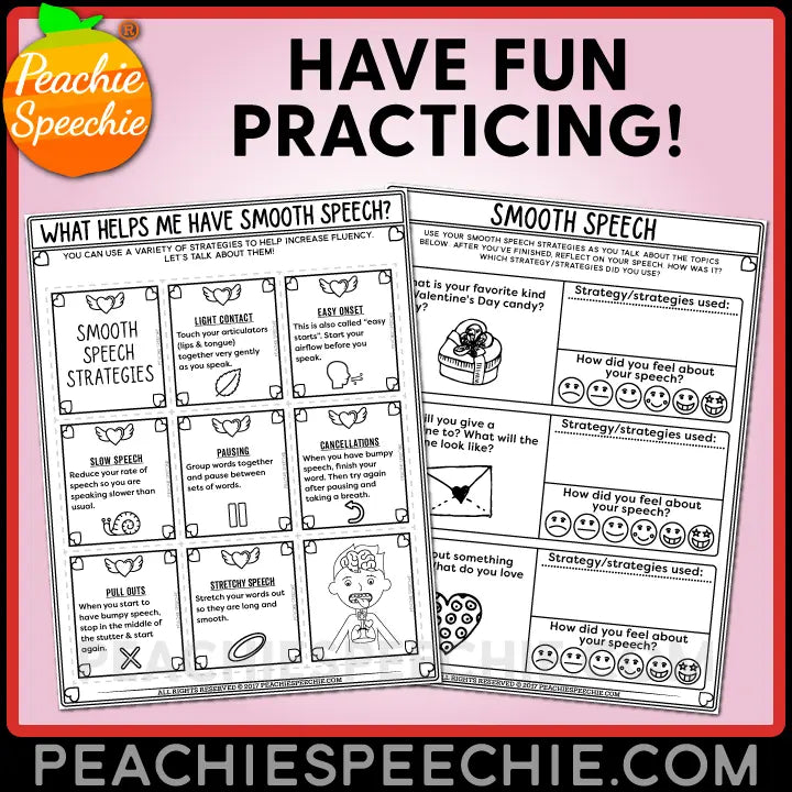 Fluency Therapy Activities BUNDLE (Stuttering Therapy) - Materials peachiespeechie.com