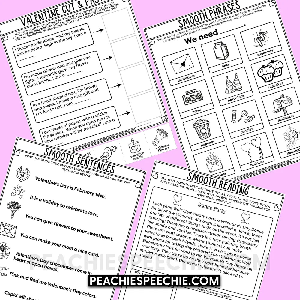 Fluency Therapy Activities BUNDLE (Stuttering Therapy) - Materials peachiespeechie.com