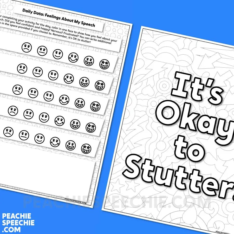 Fluency Therapy Home Practice (for Stuttering) - Materials peachiespeechie.com
