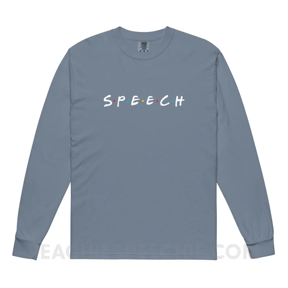 Friends Speech Comfort Colors Long Sleeve - Blue Jean / S - peachiespeechie.com