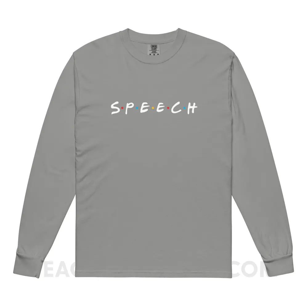 Friends Speech Comfort Colors Long Sleeve - Grey / S - peachiespeechie.com