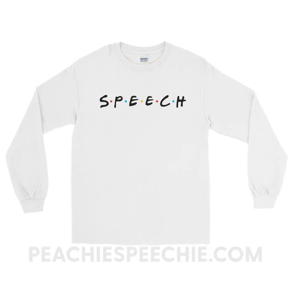 Friends Speech Long Sleeve Tee - White / S - T-Shirts & Tops peachiespeechie.com