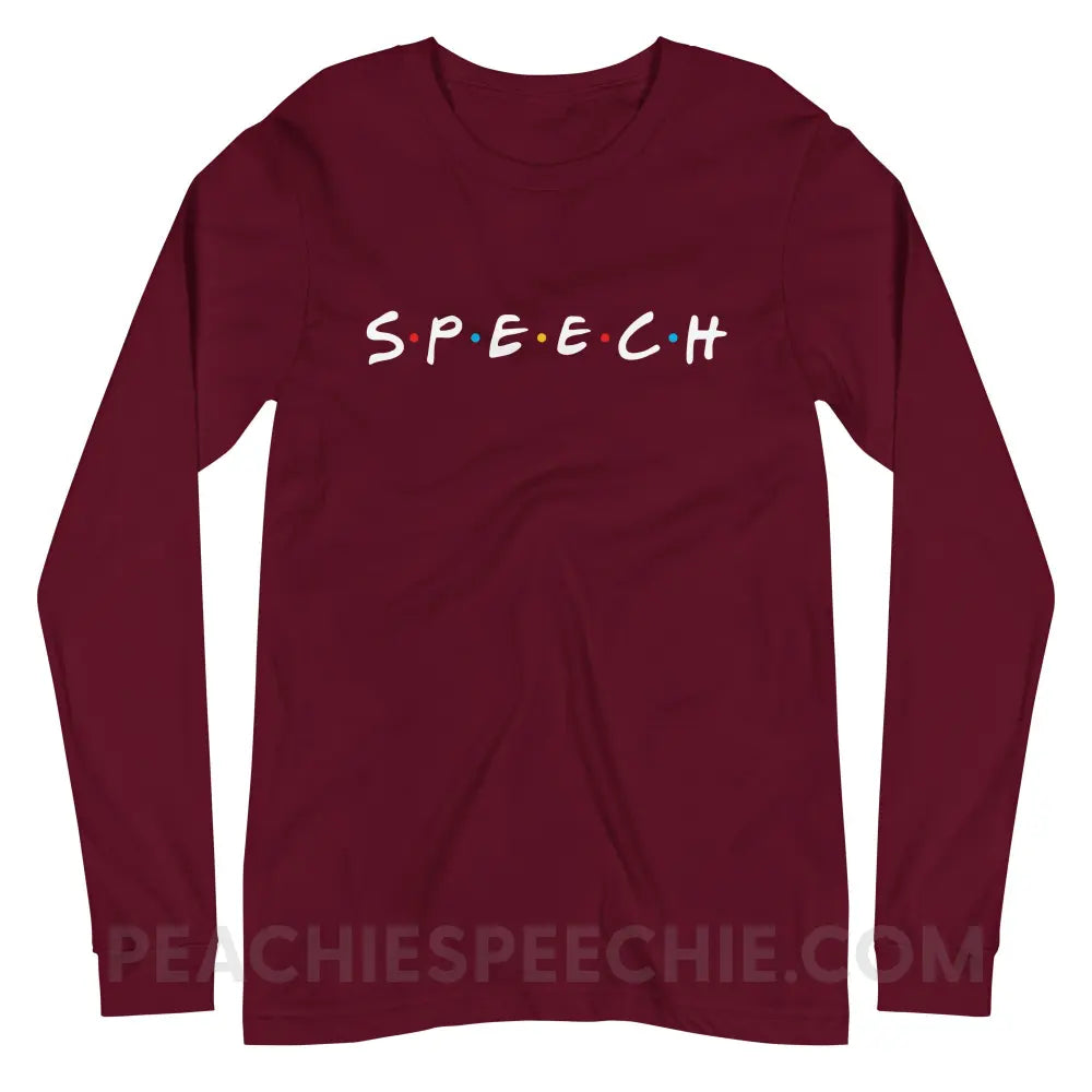 Friends Speech Premium Long Sleeve - Maroon / XS - peachiespeechie.com