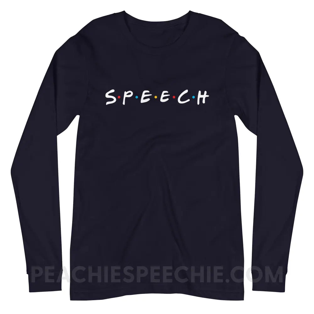Friends Speech Premium Long Sleeve - Navy / XS - peachiespeechie.com